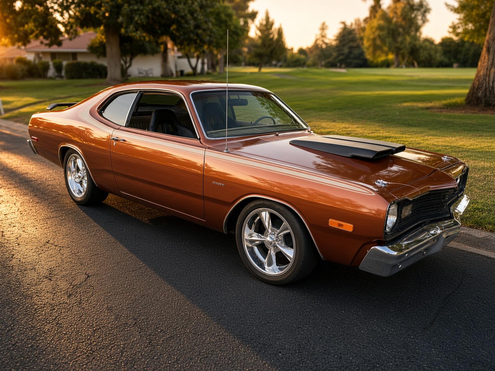 Brown 1974 Dodge Dart photographed outdoors